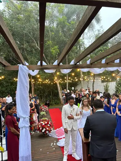 Celebração na área de cerimônia ao ar livre