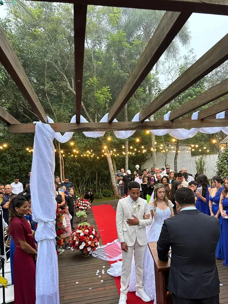 Celebração na área de cerimônia ao ar livre